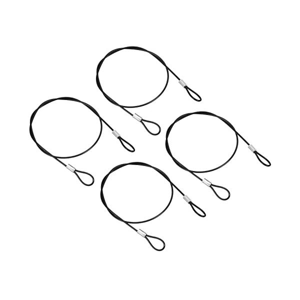 [仕様]サイズ：0.5m*2mm(長さ*直径)。カラー：黒。セット：安全ケーブルロック*4本 。[ステンレスワイヤー]素材：ステンレス、プラスチック。ワイヤーロープは防錆性、防水性、耐久性に優れています。長くご利用いただけます。[防犯ロープ...