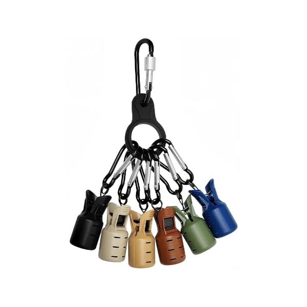 製品仕様 フックカバー*6、カラビナ*7、シリコンバックル*1。フックカバーサイズ：45**20* 。 高品質な素材 このエギ針カバーは、固くても適度な弾力を持つ特別な素材でできています。長期間使用しても簡単に損傷することなく、フックを守り...