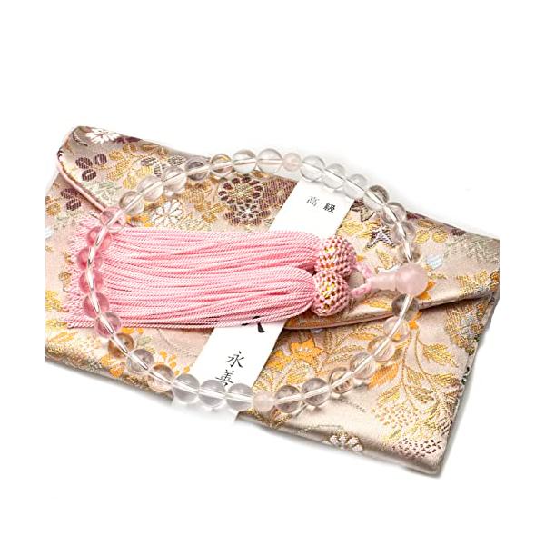 当店は、「数珠の卸売センター」のネットショップです。 *独自の流通経路でコストの削減に追求しました。 *個人様でも、1つでも卸値で購入可能 数珠の特徴 ：*天然水晶を使用した 紅水晶 ローズクォーツ の女性用お数珠です。本真珠の様な落ち着い...