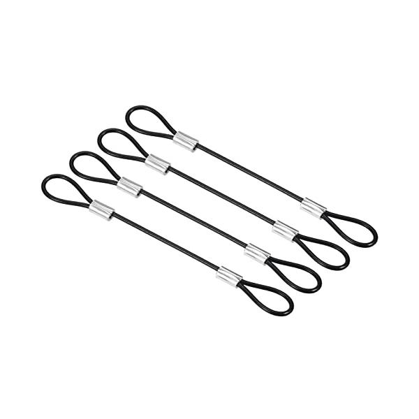 [仕様]サイズ：0.1m*2mm(長さ*直径)。カラー：黒。セット：安全ケーブルロック*4本 。[ステンレスワイヤー]素材：ステンレス、プラスチック。ワイヤーロープは防錆性、防水性、耐久性に優れています。長くご利用いただけます。[防犯ロープ...