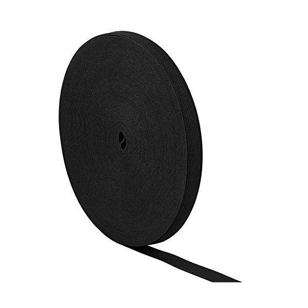 上品な素材：70%ポリエステルと30%ゴムから作った織ゴムがより厚くて品質が高い。軽くて柔らかく手触りもいい、通気性もいいです。パッケージ包装：１巻き平ゴム、全長は30m、幅15mm、色は黒色。強い弾力：簡単に原状に戻られ、引っ張っても変形...