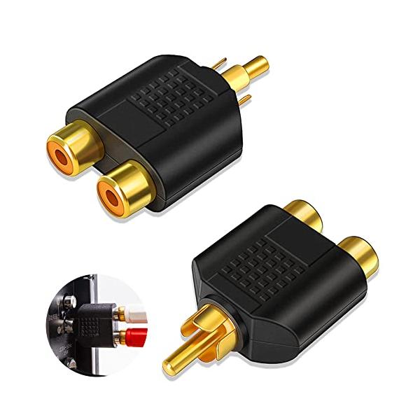 パッケージ内容：RCAオーディオケーブル2個セット RCAプラグ(オス)-RCAプラグ(メス) プラグ：金メッキの耐腐食性コネクターで サイズ：全長44.5mm映像と音声を2つに分けるためのアダプター。RCAオーディオケーブルは、サウンドを...