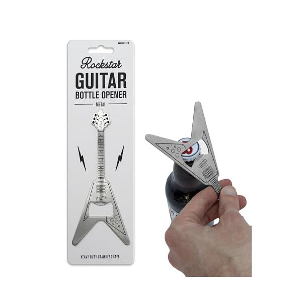 ギターの形をしたボトルオープナー。あなたの好きなタイプのギターを選んで プロのバーテンダーやロックスターも愛用。ボトルを開けるのに適した長さと重さ。使い心地抜群で、キャップが気持ちよくポンッと外れます。 本体サイズ 約W6.1*H16.5*...