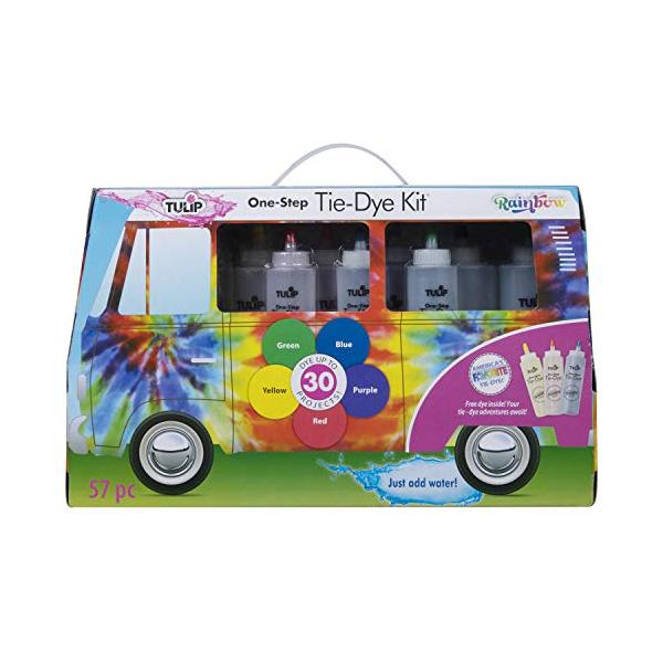 グループ活動に最適: 十分な絞り染めサプライで30回まで対応 - プラスチック手袋4組、ゴムバンド40本。 注意: プロジェクト数は、衣服のサイズや使用されている染料量によって異なります。水を加えるだけ: 高濃度で無害なワンステップ染料5本...