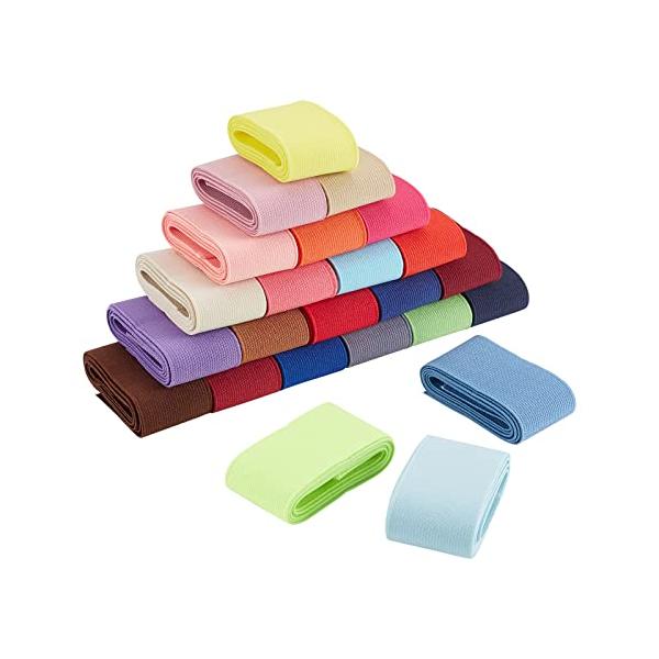 パッケージ?容：24色セット織ゴム；幅40mm、1m/色、全長で24mです。鮮やかな色：24種色があり、鮮やかで退色しにくいです。より多くのところに応用できます。高い品質：強い弾力織ゴムで弾力範囲に回復しやすいで変形しにくいです。丈夫で耐久...