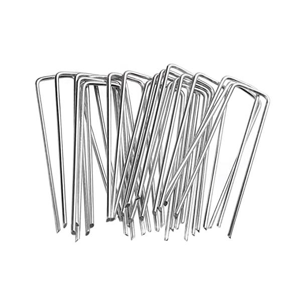 *用途：人工芝、防草シート、農業用防虫ネット、マルチシートなどを地面に設置・固定できるU字型ピンです。*特徴：硬度があるQ235スチールワイヤーを採用し、直径 約 4*仕様なので、丈夫で長持ち、打ち込み時に変形が少ない*材質：　スチール／メ...