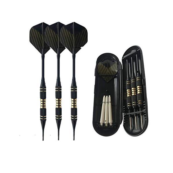 材質：ブラスタイプ：2BA。最初のマイダーツとして最適です。ソフトダーツ専用。初心者・初中級者向けセット内容： 完成体ダーツｘ3　フライ*3など満足感あふれる一式ケース付きバレル重量は18ｇで汎用性があります。 中央のくぼみが特徴的なダーツ...