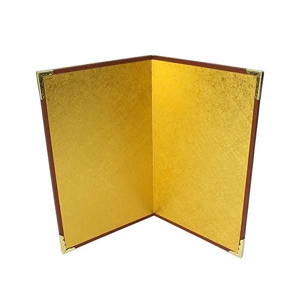 他サイト： ミニ金屏風 2曲 特大 260*358mmの商品画像