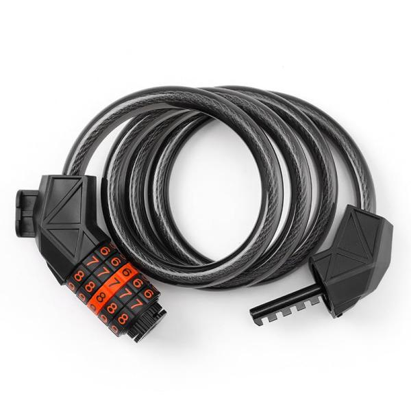 五桁ダイヤルで長さ1200ｍｍのワイヤーロックです。頑丈・上質なワイヤーで大切な自転車を守り、外出先やコンビニ、その他の場所に止める際もささっと気軽に  高い強度 自転車チェーンロックのチェーンは高品質な材質を採用し、耐久性の高い専用カバー...