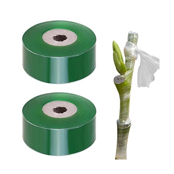 素材 グラフトフィルムは、高品質なPEフィルム素材を使用しています。 テープは非常に薄く、強度があり、透明で、優れた引張特性を有しています。 サイズ 接ぎ木用フィルムは長さ100m、2巻入りで、接ぎ木と台木を過度の水切れから保護します。 幼...