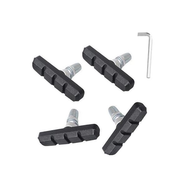 パッケージ内容 Vブレーキ4個と六角レンチが付属しています。サイズは70mmで、天然合成ゴムとアルミニウムで構成されています。 高品質 高品質なゴムを使用したブレーキは、摩擦や高温に強く、車輪を傷めにくい耐久性抜群の構造です。ブレーキシュー...