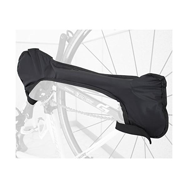 サイズ(約)：60*26cm ※細かいサイズは画像にありますのでご確認下さい。カラー：黒 ブラック　材質：210 デニール ナイロンオックスフォード輪行時に活躍する、チェーンカバー　チェーン油などの汚れや、刺さると痛いクランクの歯からガード...