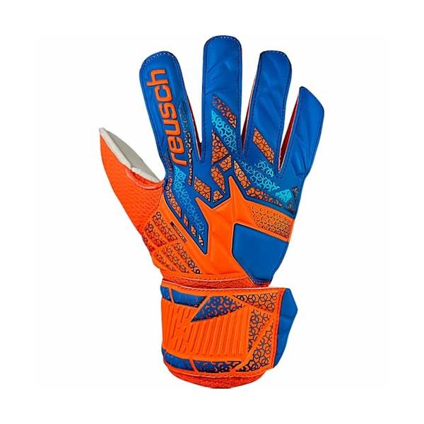 原産国:パキスタン素材:パーム:ロイシュソリッド、カット:エクスパンスカット、カフオープンカフカラー:[2290]ショッキングオレンジ/ブルーサイズ:4スポーツ＆アウトドア/サッカー・フットサル/サッカー/グローブ