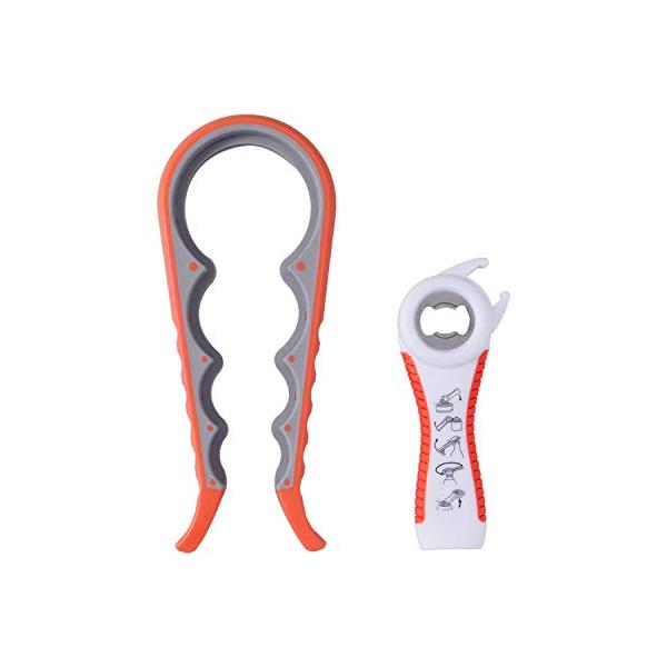 固くて開けにくい蓋も楽に開けることができる楽ちんオープナー大・小2つのセットで色んなサイズの蓋に対応大：4in1　1つで4サイズのフタに対応。ジャムやハチミツの瓶やマニキュアの蓋開けに小：4in1　蓋開け、蓋めくり、栓抜き、プルトップ開けの...