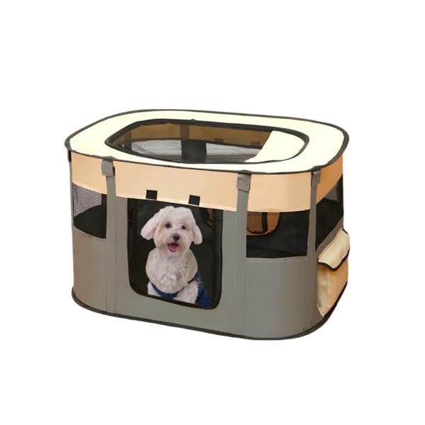 ワンちゃんの快適ライフを 旅行やキャンプ、災害の時でも臨時ケージとして大活躍  快適メッシュ素材 通気性を重視したメッシュ素材を使用。わんちゃんも一目で確認できるので安心です。 かんたん設置 わかりやすい組み立て説明書を付属。女性でもあっと...