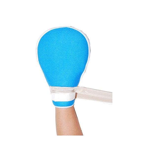 掻きむしりやおむついじり等、自傷行為を防ぐ介護手袋 片手用 左右兼用 です。甲側メッシュ素材で通気性良、蒸れにくいので快適*手の平側はソフト素材です。パット・紐有タイプは中に薄型樹脂パットが入っており、固定用の紐も付いてます。大きめのミトン...