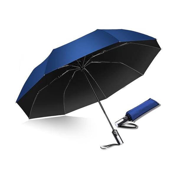 * ワンタッチ 自動開閉 ボタンを押すだけで自動開閉できる使い勝手の折りたたみ傘。荷物を持っている時や車の乗り降りの時など、片手で開閉できて便利です。※傘を閉めた際の柄の部分は手動での収納が必要です。※最初は少し硬いですが、3*4回使用する...