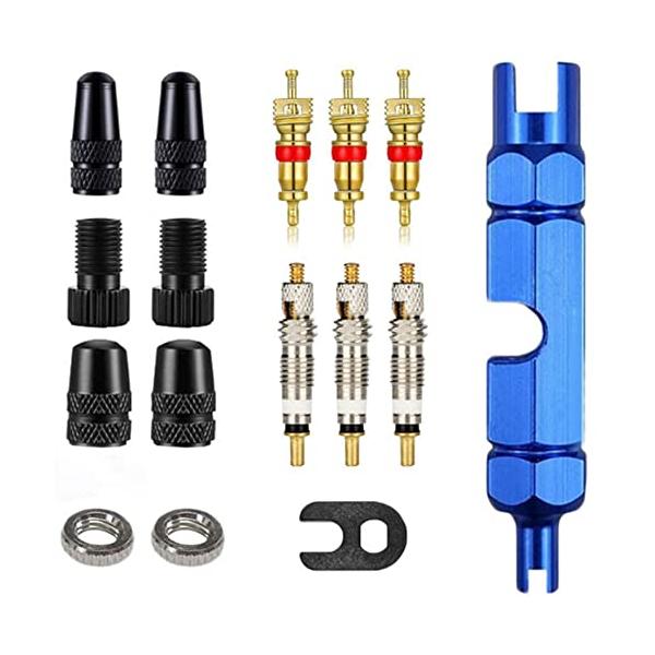 1.セット内容：自転車用バルブコア取り外し工具16点セット。2.コンパクトで持ち運びに便利なこのツールは、さまざまな機能を備えており、解体やメンテナンス用途に適している。3.使い方は簡単、アダプターを回転させるだけでバイクに空気を入れること...