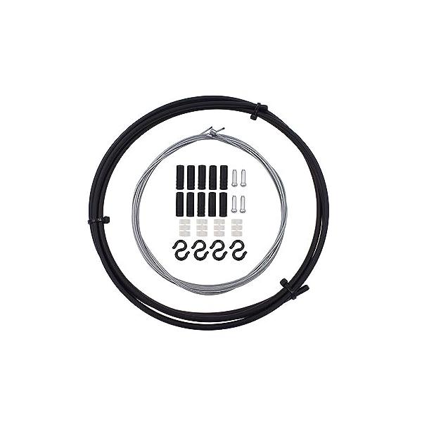 色：ブラック セット内容 サイズ：アウターケーブル：2m 長さ /4mm 直径 、シフトケーブル長さ：1.55m フロント /2.1m リア 、シフトケーブルエンドフェルール：10個、Sフック：4個、Oリング：4個、ワイヤーエンドキャップ：...