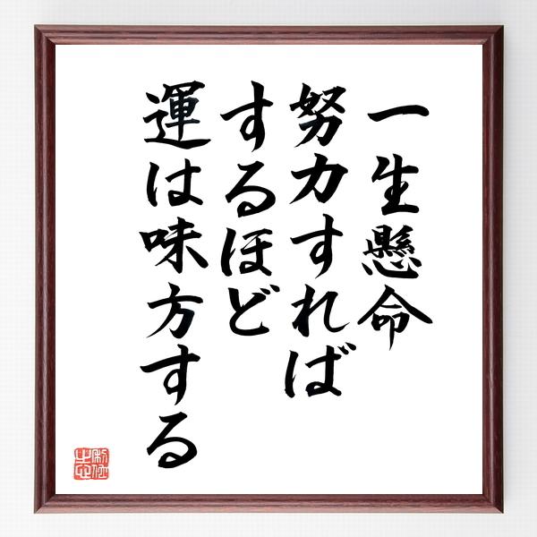 書道色紙 名言 一生懸命努力すればするほど運は味方する 額付き 直筆限定品 B0225 直筆書道の名言色紙ショップ千言堂 通販 Yahoo ショッピング