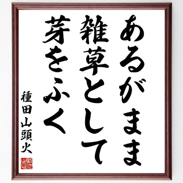 書道色紙 種田山頭火の名言 あるがまま雑草として芽をふく 額付き 受注後直筆 Buyee 日本代购平台 产品购物网站大全 Buyee一站式代购 Bot Online
