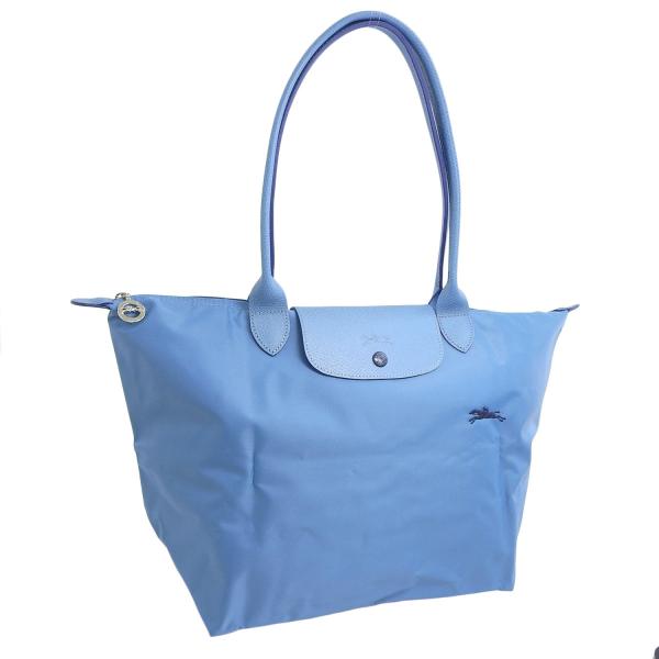 美品✨ロンシャン　A4可　ショルダーバッグ　ナイロン　レザー　斜め掛け　ブルー LONGCHAMP（ロンシャン） LONGCHAMP LE PLIAGE バッグ ショルダー