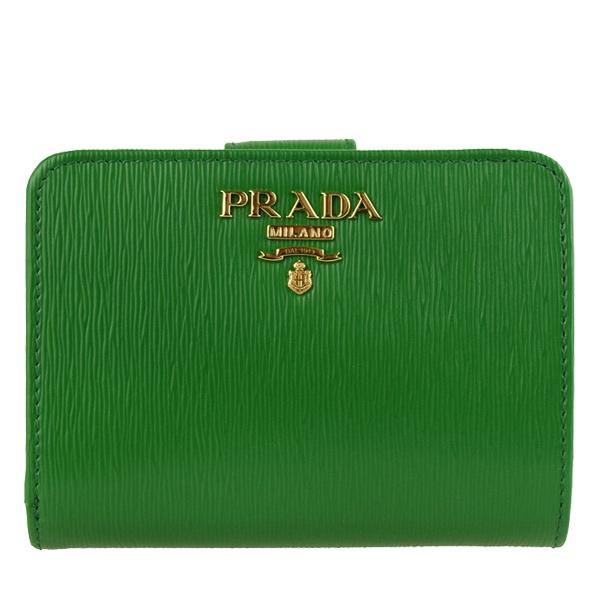 【超美品】プラダ PRADA 2つ折り 財布 ウォレット 緑 グリーン 超美品】プラダ PRADA 2つ折り 財布 ウォレット 緑 グリーン - メルカリ