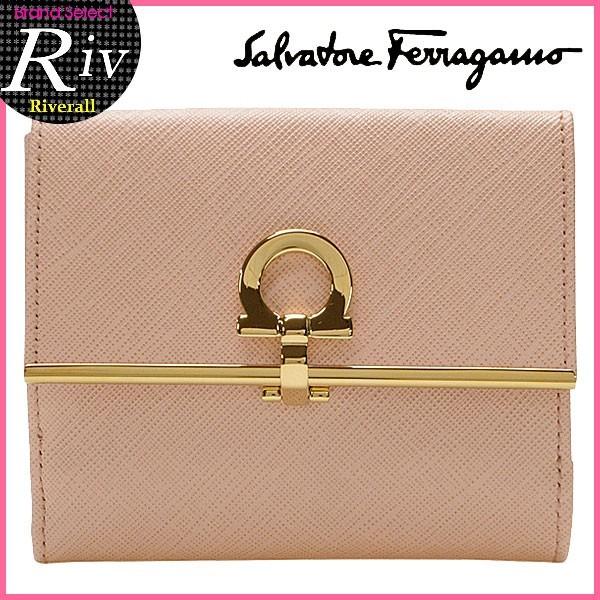 【本物保証】 サルヴァトーレ フェラガモ SALVATORE FERRAGAMO ガンチーニ ダブルホック 二つ折り財布 レザー レッド Salvatore Ferragamo サルヴァトーレフェラガモ ヴァラリボン Wホック