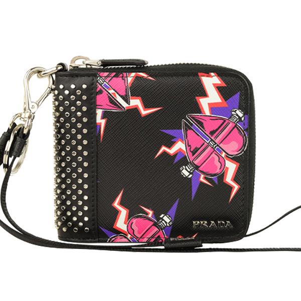 PRADA（プラダ） 財布 折財布 二つ折り メンズ ハート アウトレット