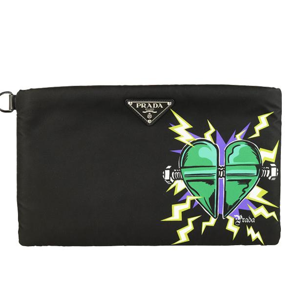 PRADA プラダ クラッチバッグ セカンドバッグ メンズ ハート 