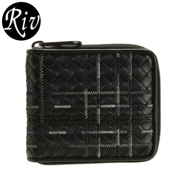 ボッテガヴェネタ　折り財布　イントレチャート　ラウンドファスナー　コンパクト BOTTEGA VENETA（ボッテガ・ヴェネタ） ラウンドファスナー折り財布