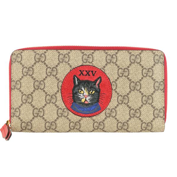 GUCCI 財布　猫 GUCCI（グッチ） 財布 長財布 ラウンドファスナー 刺繍 猫