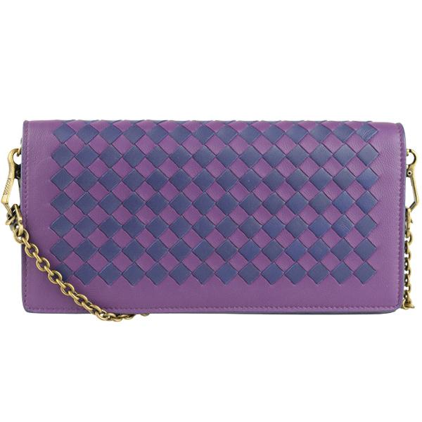 BOTTEGA VENETA 紫色 チェーン付き長財布 BOTTEGA VENETA（ボッテガ・ヴェネタ） ショルダーウォレット チェーン