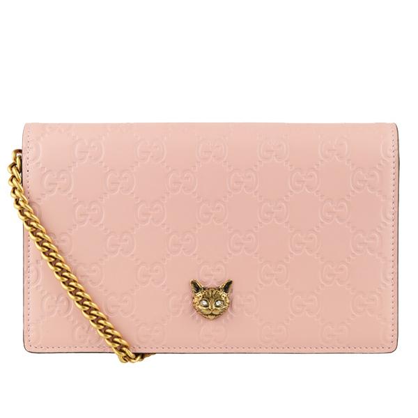 GUCCI ベージュ レザー 長財布 チェーンショルダー GUCCI ベージュ レザー 長財布 チェーンショルダー グッチ(GUCCI) 財布