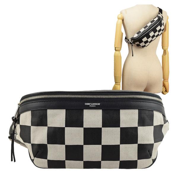 【正規品】サンローラン SAINT LAURENT ウエストバッグ チェック柄 Saint Laurent Checkered Print Belt Bag