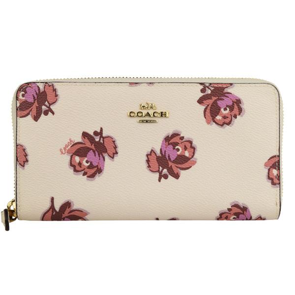 COACH  長財布　ラウンドファスナー花柄４ピンク コーチ COACH 財布 レディース 長財布 花柄 ラウンドファスナー ピンク