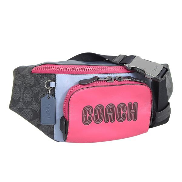 COACH ボディバッグ ピンク/グレー　ウエストポーチ COACH（コーチ） ボディバッグ バッグ ピンク グレーマルチ メンズ