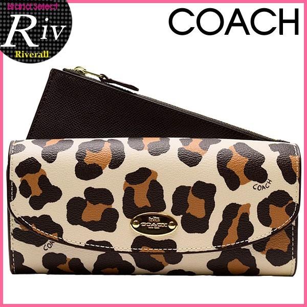 Sale !!  新品 コーチ 三ツ折財布 レオパード柄 Coach 正規品 COACH（コーチ） 財布 コーティングキャンバス アニマル レオパード
