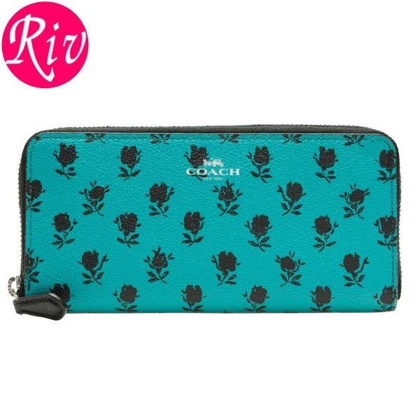 COACH コーチ 長財布 オーガナイザー ウォレット ブルー 箱付 COACH（コーチ） 財布 長財布 ラウンドファスナー ターコイズブルー
