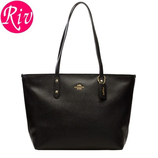 COACH ブラックレザー トートバッグ COACH ブラック レザートートバッグ