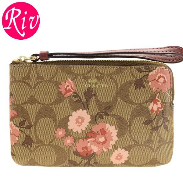COACH（コーチ） ポーチ リストレット 花柄 シグネチャー アウトレット