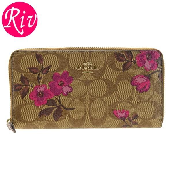 COACH（コーチ） ラウンドファスナ―長財布 花柄 シグネチャー