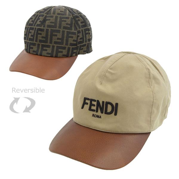 FENDI Mサイズ フェンディ CANVAS PELLE キャップ(リバーシブル) 帽子 