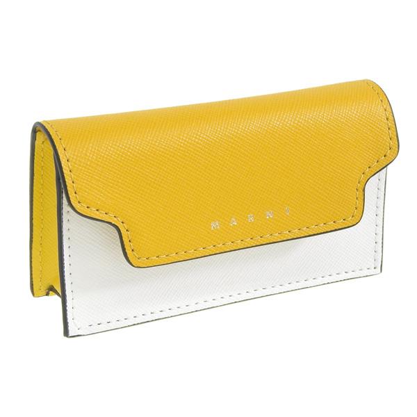 MARNI（マルニ） カードケース 名刺入れ レザー イエロー ホワイト 