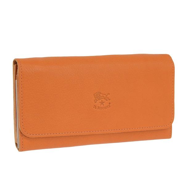 IL BISONTE（イルビゾンテ） 三つ折り長財布 財布 レザー オレンジ