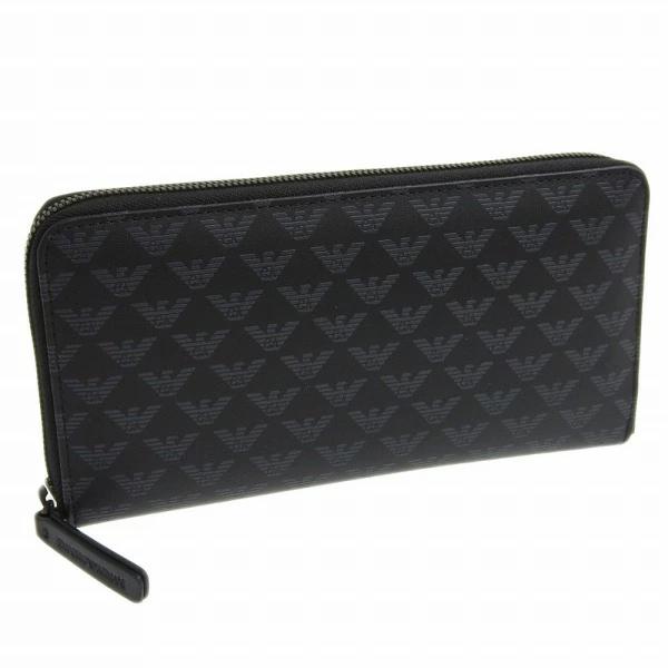 EMPORIO ARMANI ブラック長財布 Y4R169 エンポリオアルマーニ EMPORIO ARMANI 長財布 ラウンドファスナー