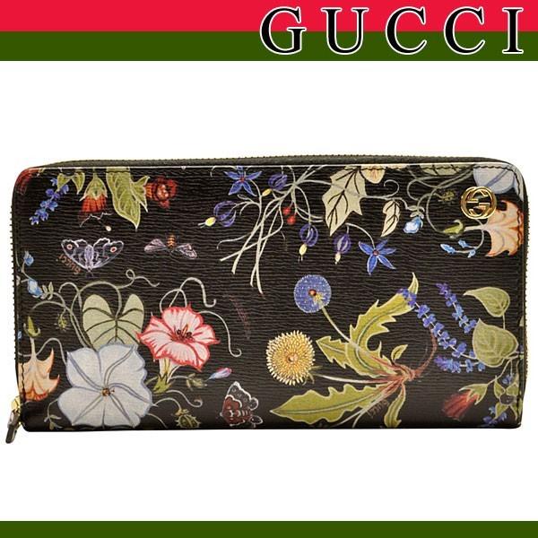 【7日9時までP10％還元】グッチ GUCCI 財布 長財布 二つ折り レディース フローラ クリス・ナイト 新作 ラウンドファスナー 309705