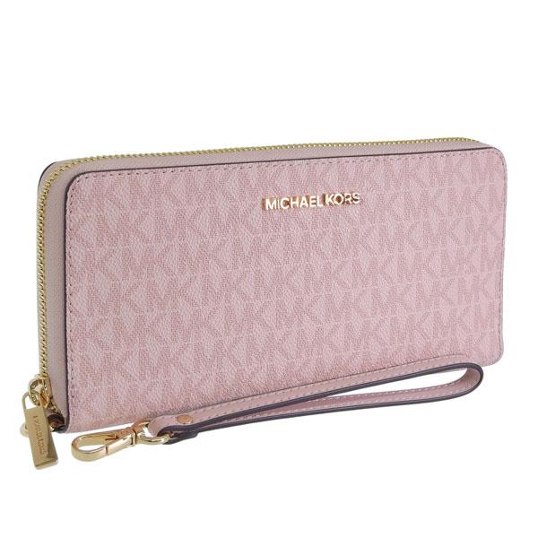 マイケルコース 財布 レディース 長財布 アウトレット PVC ピンク JET SET TRAVEL LG TRVL CONTINENTAL 35R4GTVT3V POWBLU MICHAEL KORS