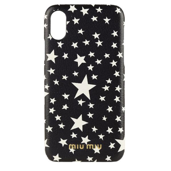 【20時〜24時P10％還元】ミュウミュウ MIUMIU iPhone X XS ケース 携帯ケース スマホケース メンズ 星 スター アウトレット  5zh058mast