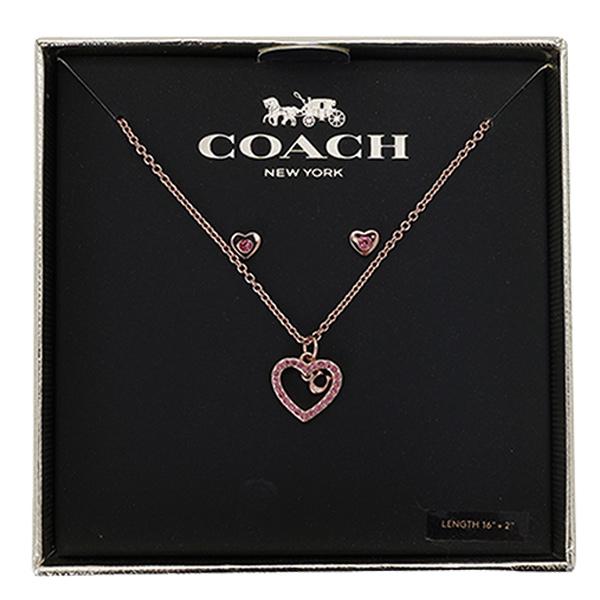 【7日9時までP10％還元】コーチ COACH ネックレス ピアス セット ハート アウトレット c2729